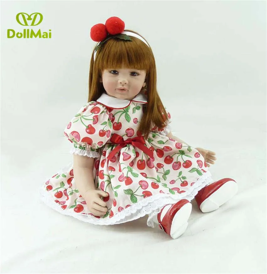 

Кукла реборн силиконовая 24 дюйма, виниловая Реалистичная кукла принцесса для маленьких девочек, подарок для детей, 60 см
