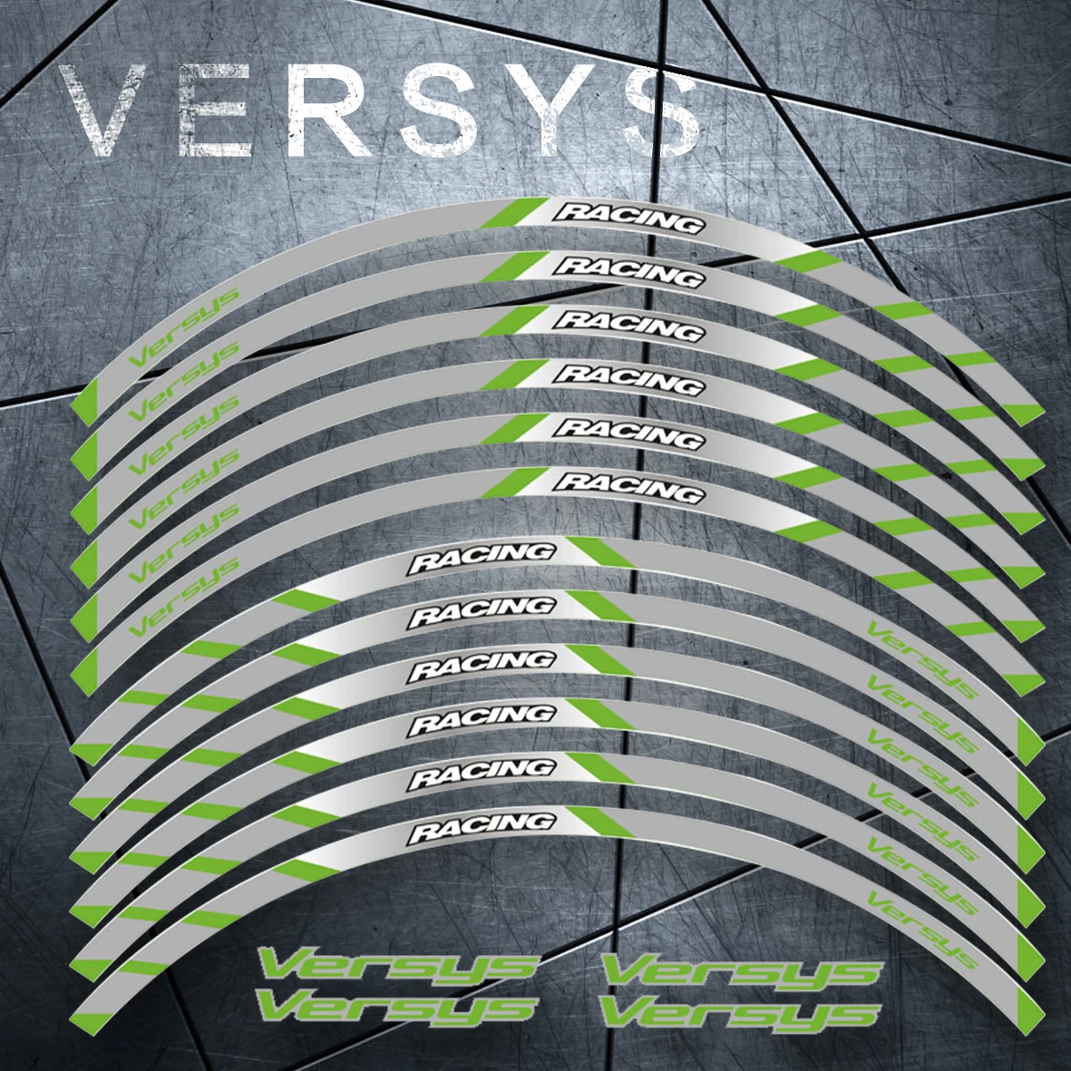 

Motorcycle front and rear wheels Edge Outer Rim Sticker Reflective Stripe Wheel Decals For Kawasaki VERSYS