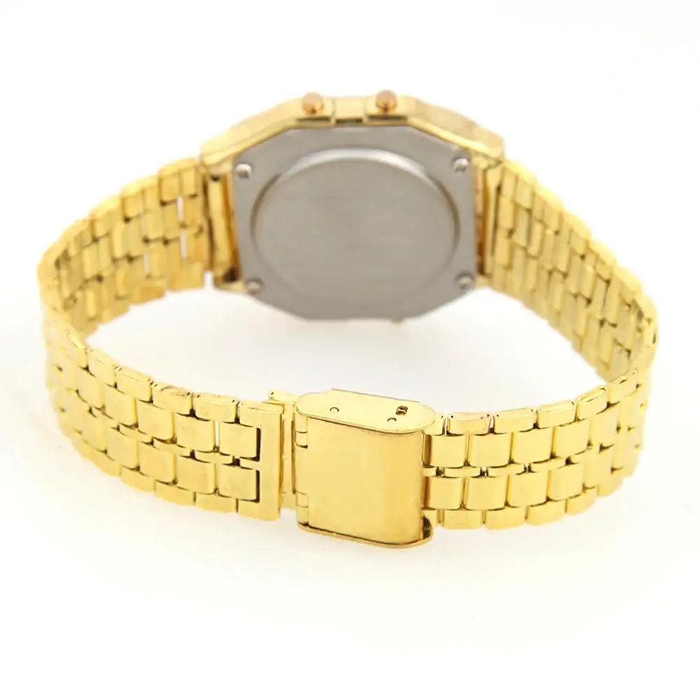 

Electronic Watch Fashionable Ultra Slim Vintage Stainless Steel Digital Display Alarm Stop Watch Wrist Watch Sports Watches