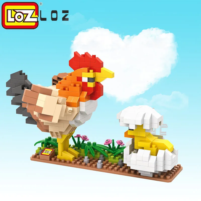LOZ алмазные блоки для птиц модель Hen Chick павлин Орел попугаи сборочные игрушки