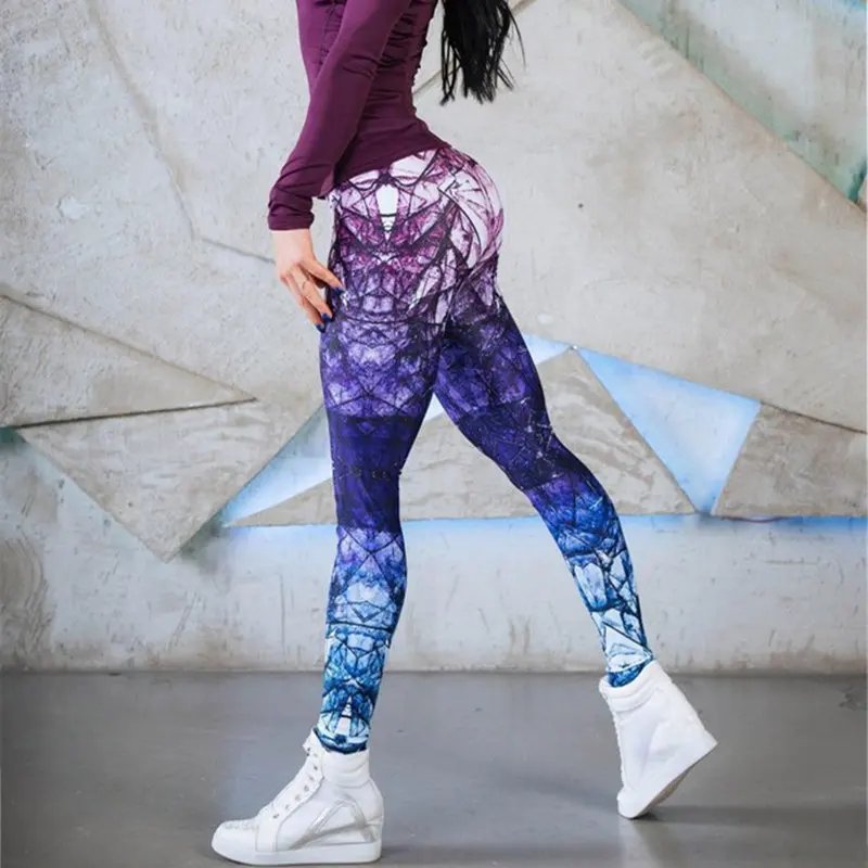 Women Yoga Pants 3d Print Compression Elasticity Fitness Sports Leggings Tights Girl Running Sportswear Woman Training Trousers | Спорт и