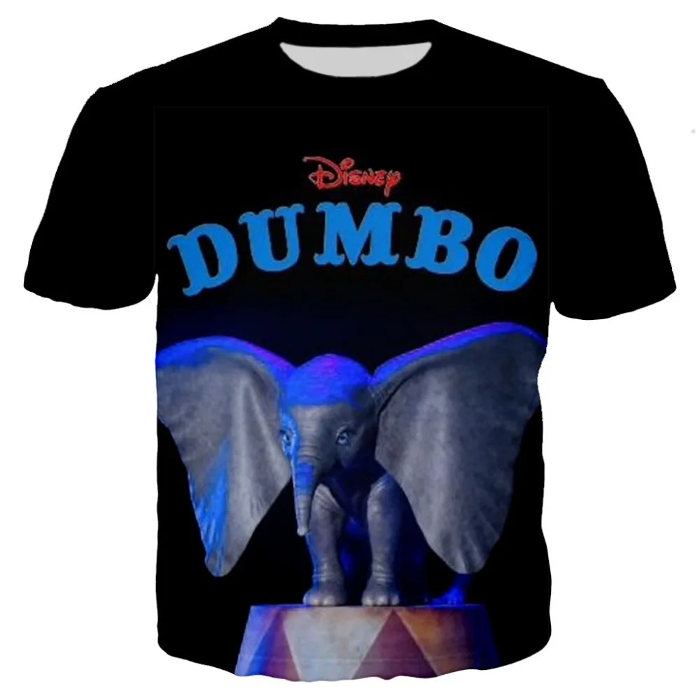 Детская футболка Dumbo 3D футболка Новая модная футболка для мальчиков Одежда для подростков Милая рубашка с изображением слонов Для девочек летняя одежда для мальчиков