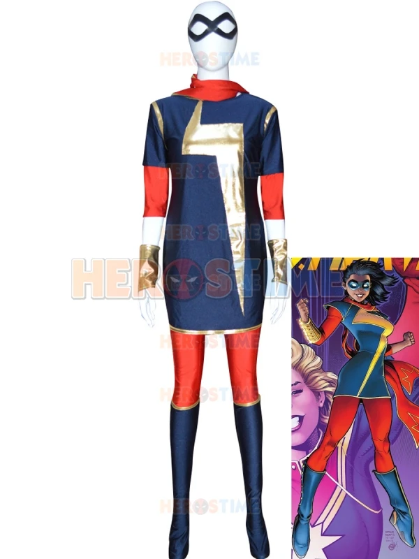 MS костюм супергероя для девочек Marvel Kamala Khan 2017 костюмы косплея на Хэллоуин
