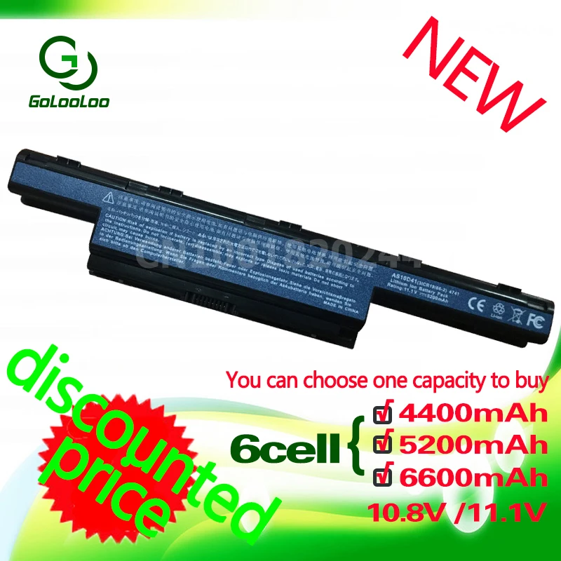 Golooloo 6 cell v3-571G v3-771G Батарея для acer Aspire AS10D31 AS10D81 AS10D51 AS10D71 AS10D75 4741G AS10D41 4741 5750G AS10D61