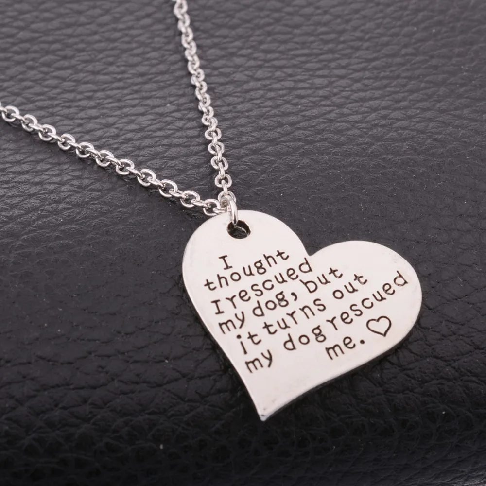 Подвеска любящее сердце Цепочки и ожерелья думаю спасти свою собаку Для женщин