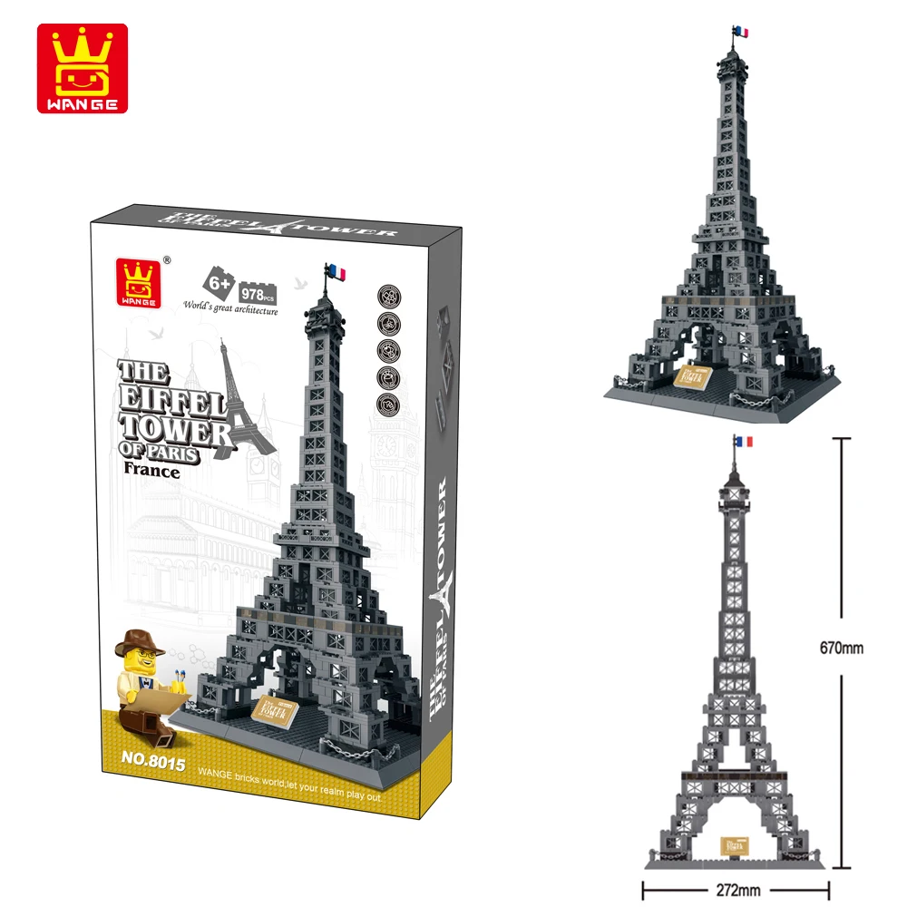 

WANGE World Famous Architecture Series The Eiffel Tower of Paris-France Construction Building Blocks Bricks Toys for Children