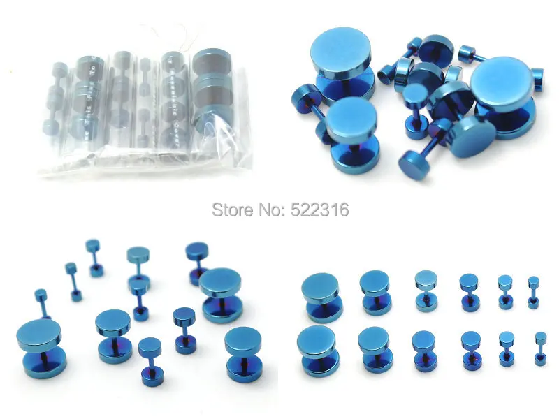 80 шт. анодированные золотые черные радужные синие серьги из нержавеющей стали