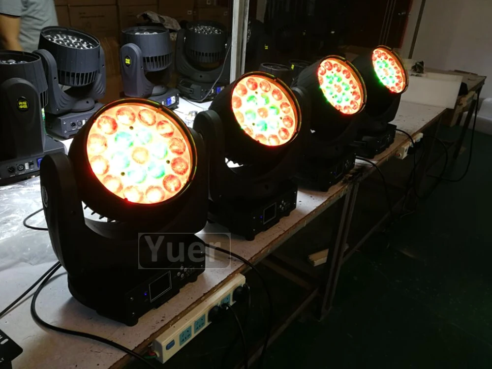 Сценическое освещение 19X15W светодиодный зум движущийся луч светильник для мытья