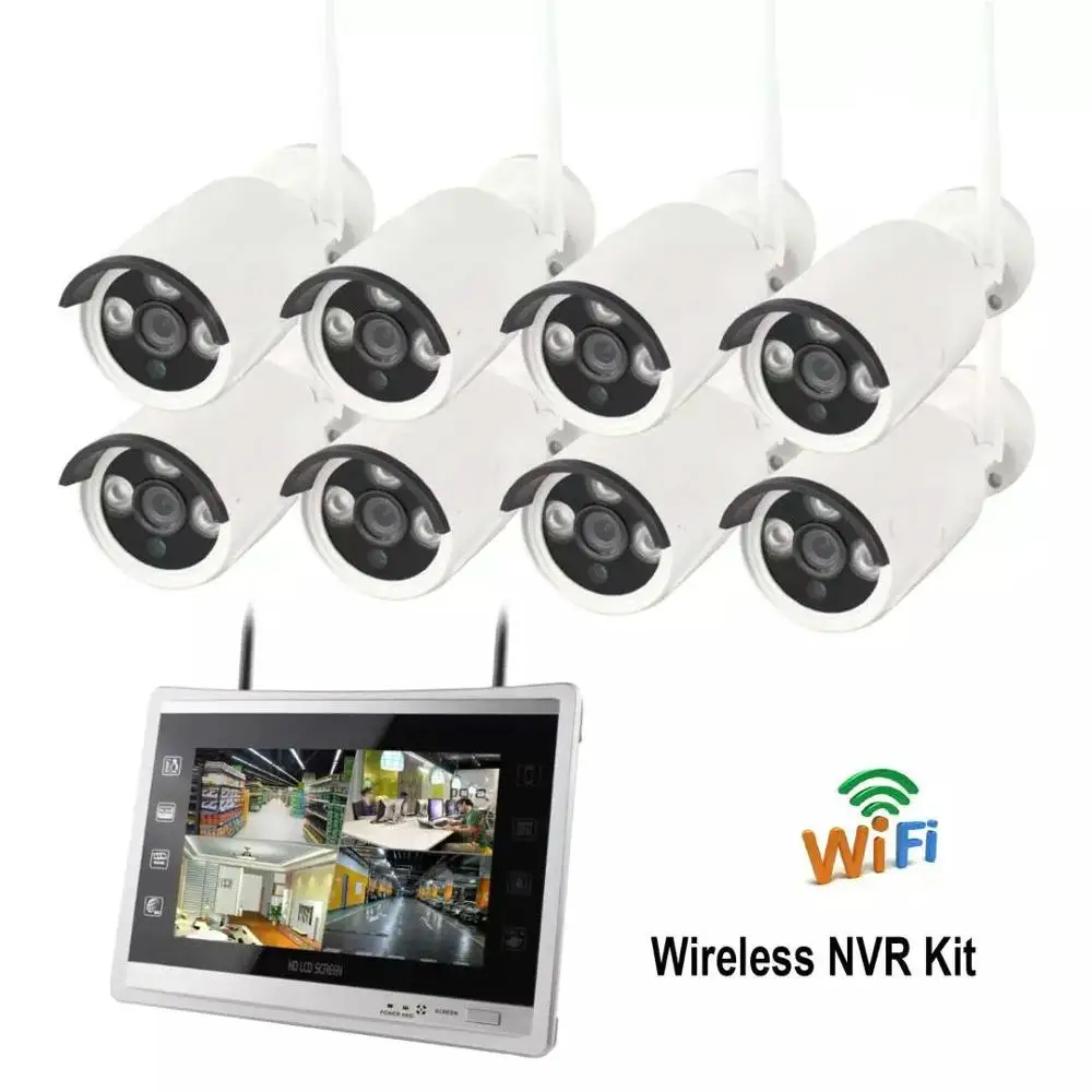 12NVR8002 1.3MP 960P CCTV система 12Ich HD Беспроводной NVR комплект Открытый ИК ночного видения IP Wifi камера система безопасности наблюдения - Цвет: 12NVR8002