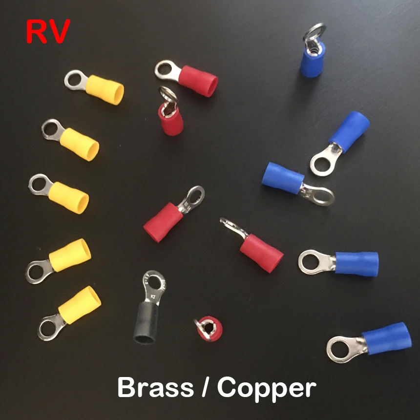 

RV3.5-8 RV3.5-10 Yellow Red Blue Black Green Brass Copper O Ring Insulation Round Cable Wire Connector CrimpTerminal