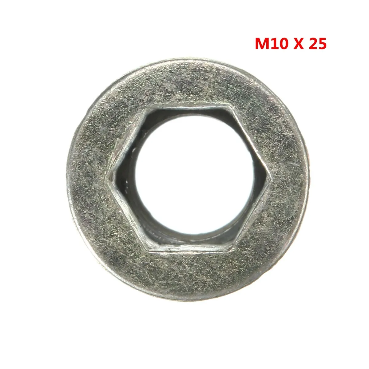M10X25 Лидер продаж 10 шт./компл. M4 M5 M6 M8 M10 сплав цинка мебель с шестигранной головкой приводная головка гайкой для деревянная вставка велосипеда велосипедные болты Запчасти - Цвет: M10X25