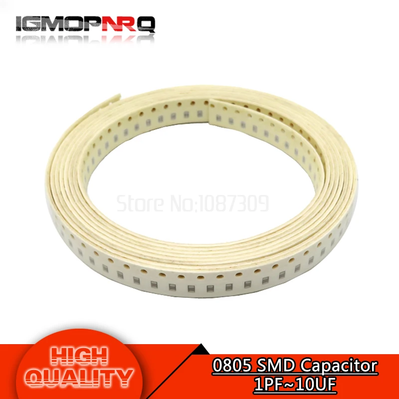 100 шт. 0805 smd керамический конденсатор 1PF 10UF 20PF 220PF 330PF 680PF 4.7NF 22NF 33NF 10NF 100NF 1 мкФ 2 4 7 10