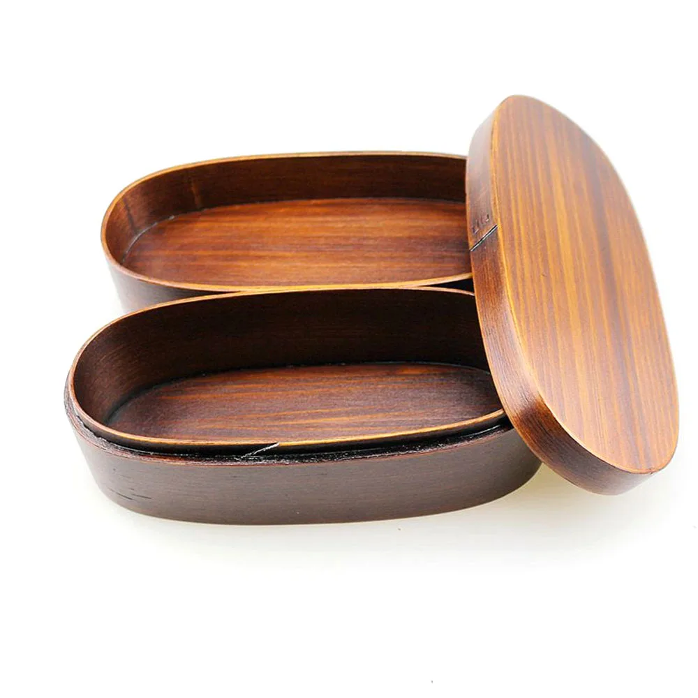 2 слоя минималистский ретро передовые японские Натуральный Деревянный Ланчбокс