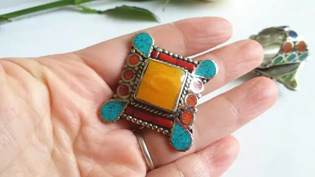 R011 тибетские кольца Непальские винтажные большие кольца медные инкрустированные Имитация бирюзы Большие размеры для мужчин Весна новое поступление