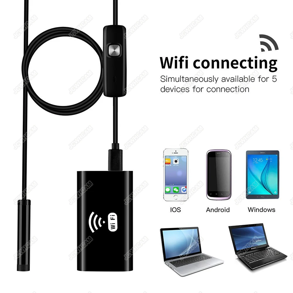 Портативный мини 8 мм 720 P 8LED 1 м 2 5 Wi Fi эндоскоп Водонепроницаемый Бороскоп