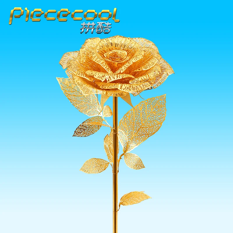 Металлическая 3D-головоломка Piececool сделай сам красная синяя золотая