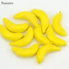 Дешевые 60 шт. 4,5 см бананы Мини Искусственные пены фрукты и овощи ягоды цветы для свадьбы Рождественская елка украшения