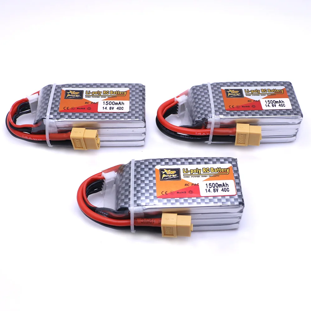 3 шт. оригинальный ZOP Мощность LiPo Батарея 14 8 V 1500 мА/ч 4S 40C XT60/Т образный разъем для