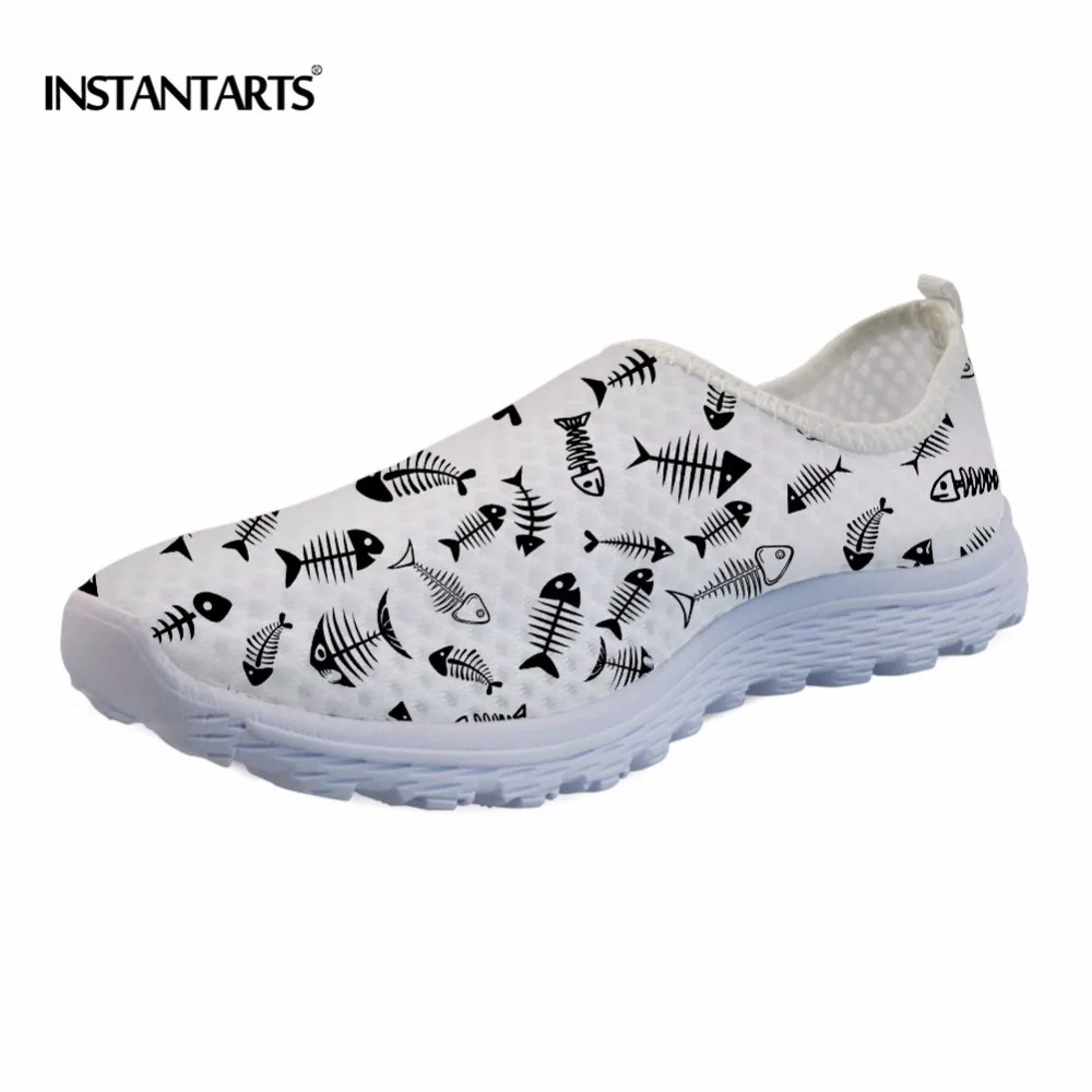 INSTANTARTS Athletic Women Sneakers Summer Breathable Mesh Sport Shoes For Female Outdoor 3D Fish Bones Girl Light Running | Спорт и