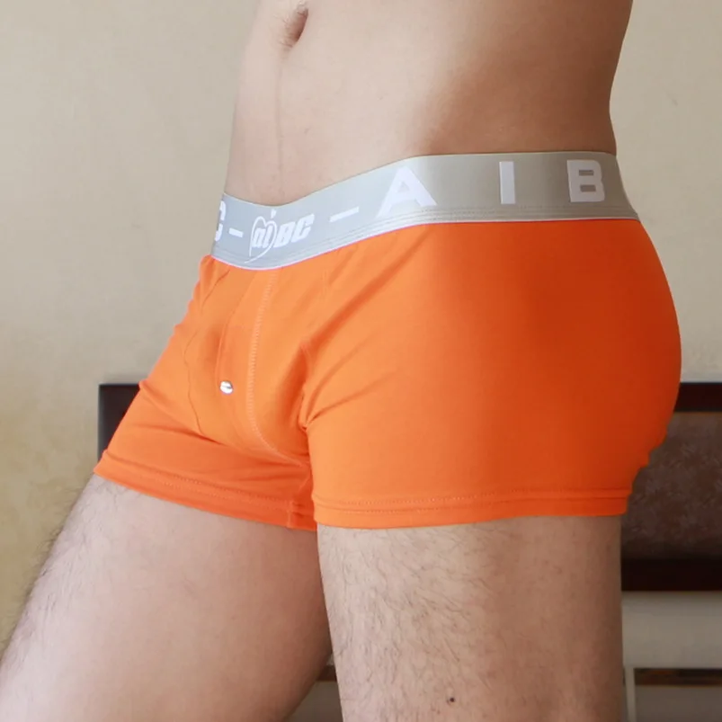 Мужское нижнее белье AIBC хлопковые трусы с низкой талией серебристые ребра