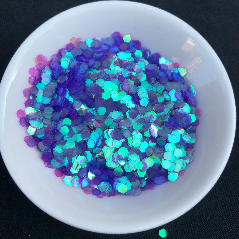 Новинка лидер продаж 10 дюймов шестигранные блестки для ногтей пыль Блестящие