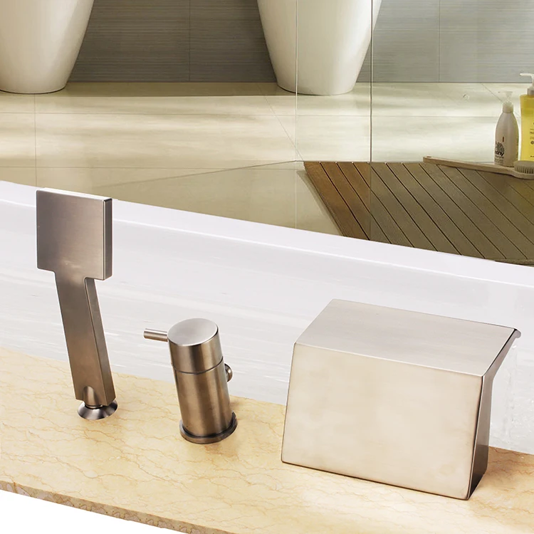 Бесплатная доставка Матовый никель 3 шт. широко распространенный Водопад Ванная