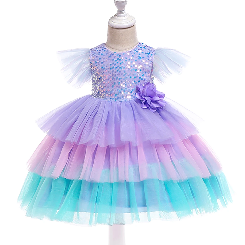 Новые детские платья для девочек; летнее платье принцессы; vestido infantil; платье для девочек; Свадебный костюм с цветами для От 1 до 5 лет; одежда для детей