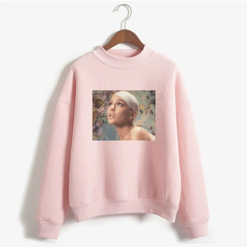 Pink Ариана Гранде розовые толстовки женские Harajuku пуловер Толстовка просто держать дыхание больше размера d Толстовка размера плюс платье Топы - Цвет: Pink