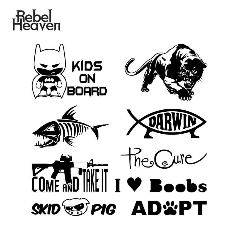 Забавная наклейка для автомобиля Rebel Heaven JDM с изображением тигра Дарвина рыбы
