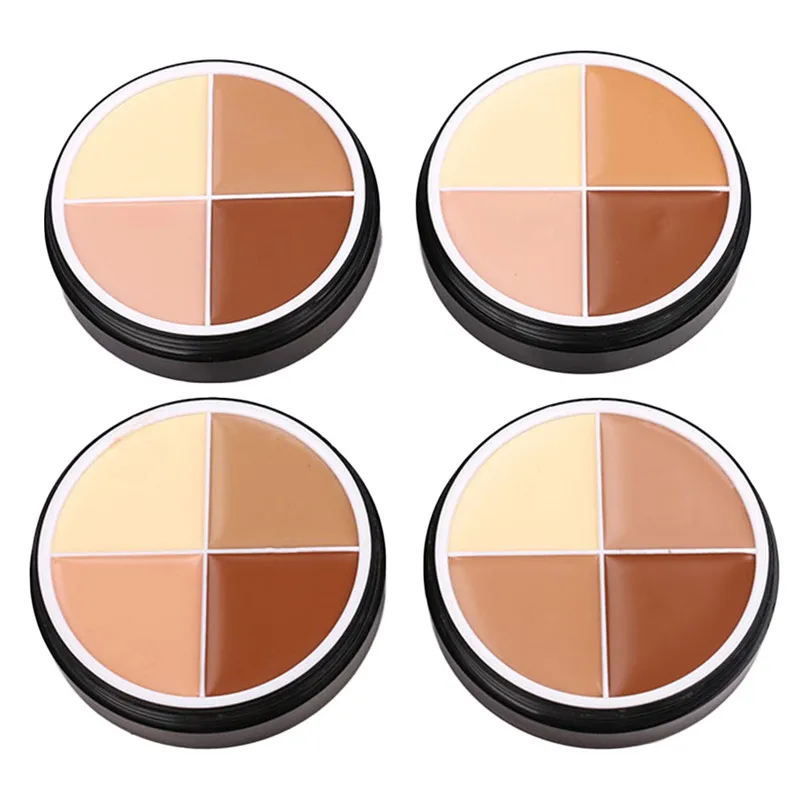 4 цвета контурный макияж порошок консилер палитра тональная кисть|powder concealer|contouring