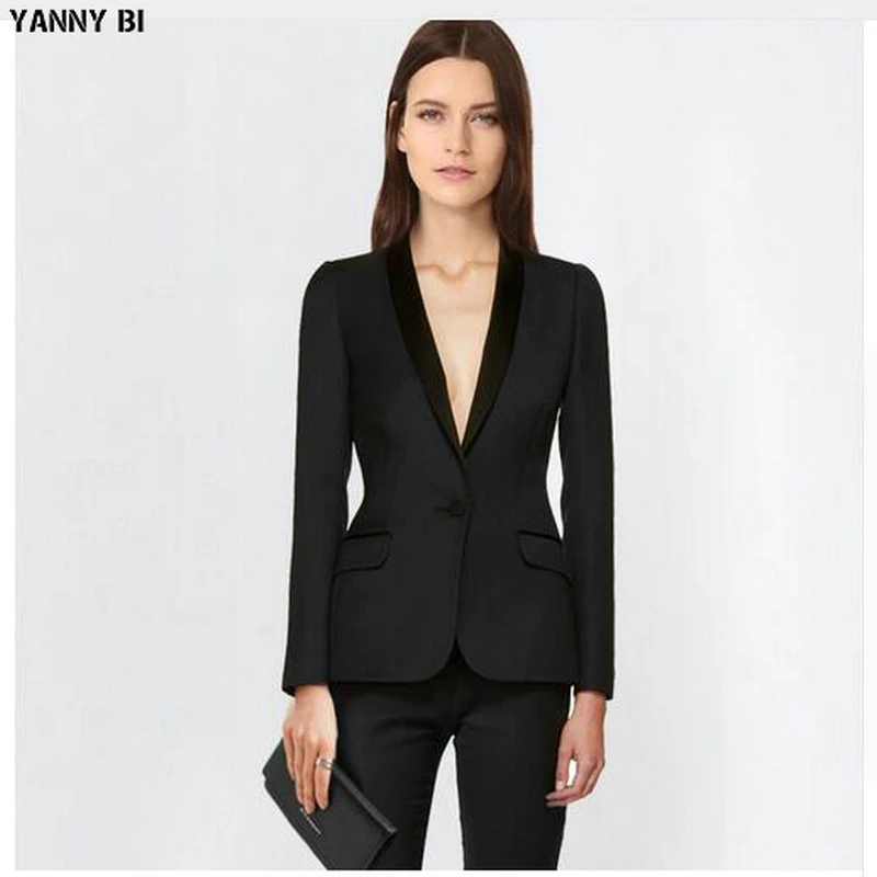 Женский деловой костюм блейзер и прямые брюки комплект из 2 предметов 2019 | Женская