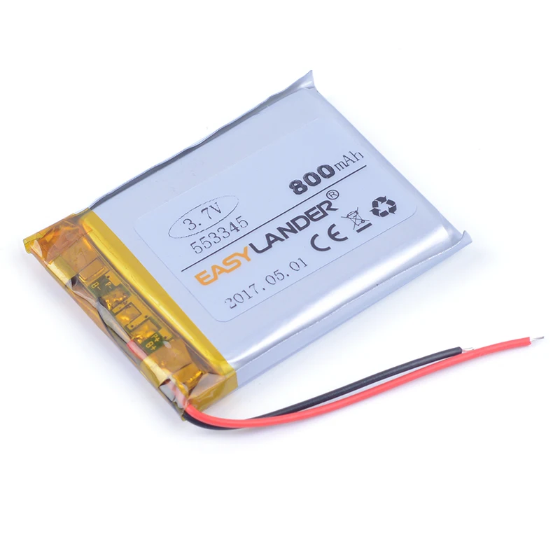 553445 3 7 V 800mAh литий полимерный аккумулятор li ion Перезаряжаемые Батарея для Mp3 MP4 MP5 GPS