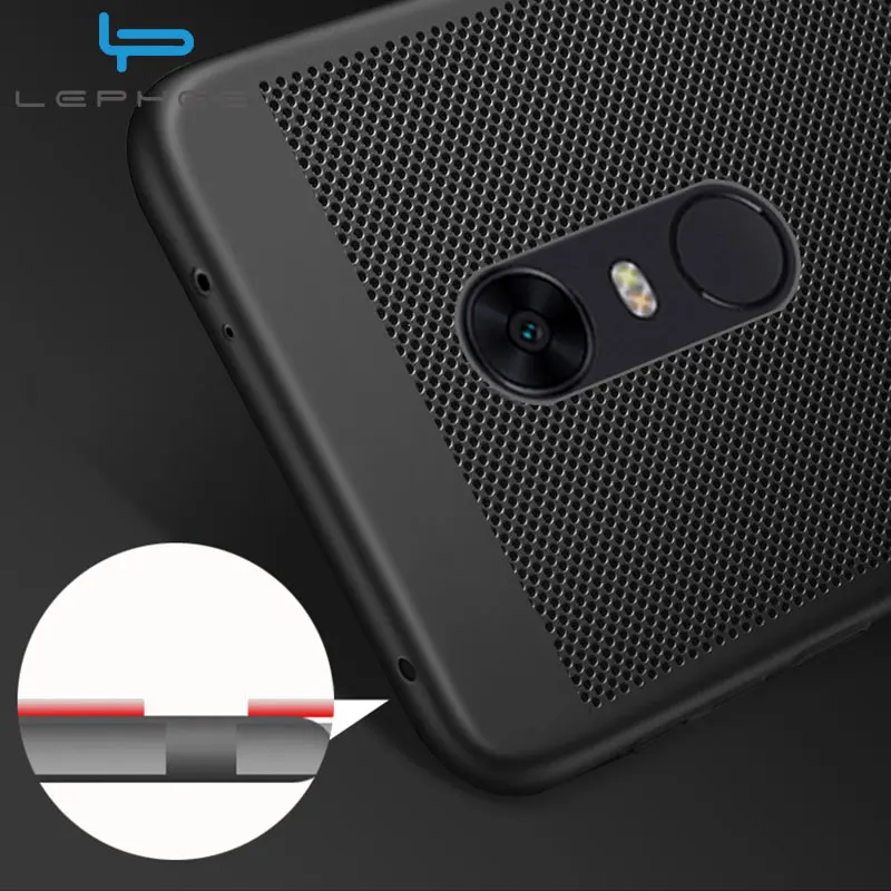 LEPHEE For Xiaomi Redmi 5A Case 5 Plus Cases Matte Hard PC Hollow Grid Breathable Cover for Xiomi 4A 4X 3S |