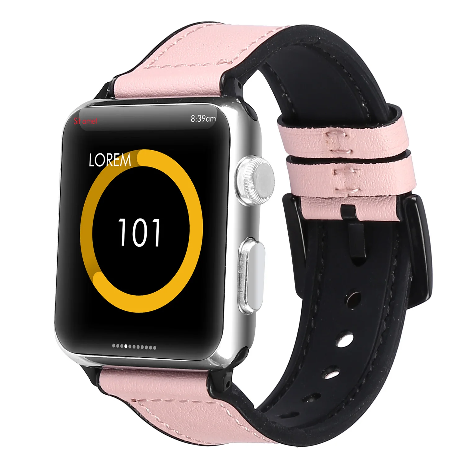Модный силиконовый кожаный ремешок для Apple watch series 4/3/2/1 42mm3 8/44/40 мужчин и женщин