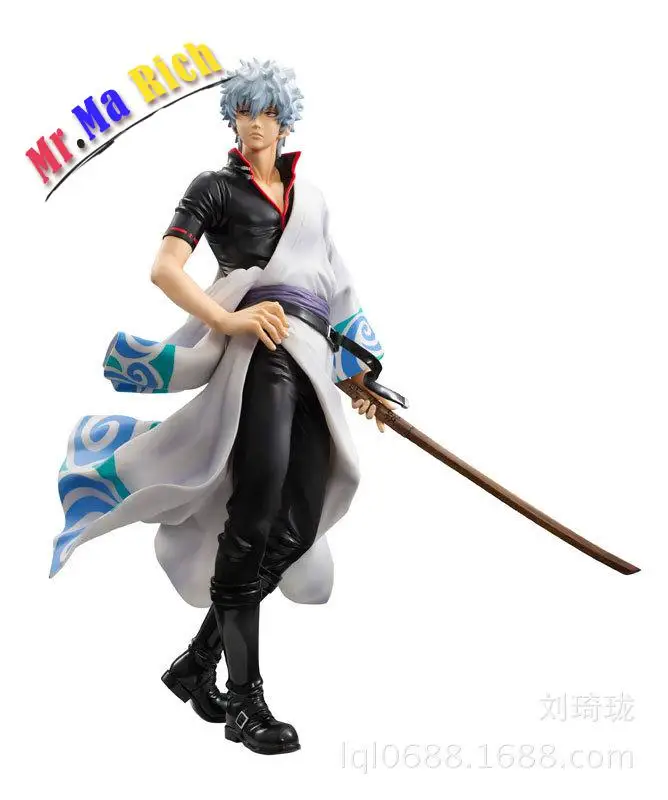 22 см Gin Tama Gintama Саката гинтоки серебро Душа Фигурки ПВХ Brinquedos Коллекция игрушки