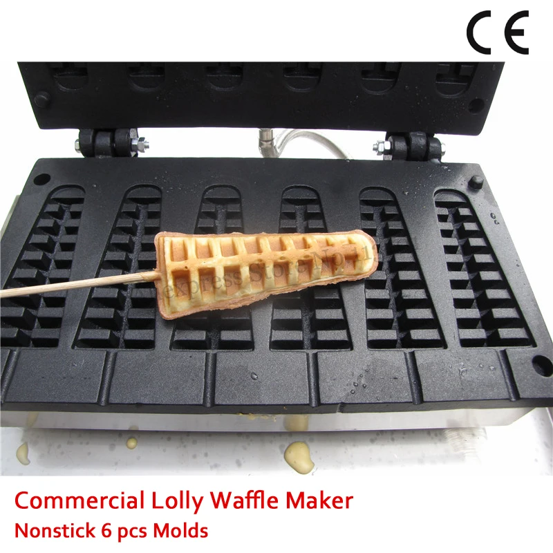 

110V 220V Commercial Electric Long Waffle Baker Machine Tower-type Lolly Waffle Maker Nonstick 1500W