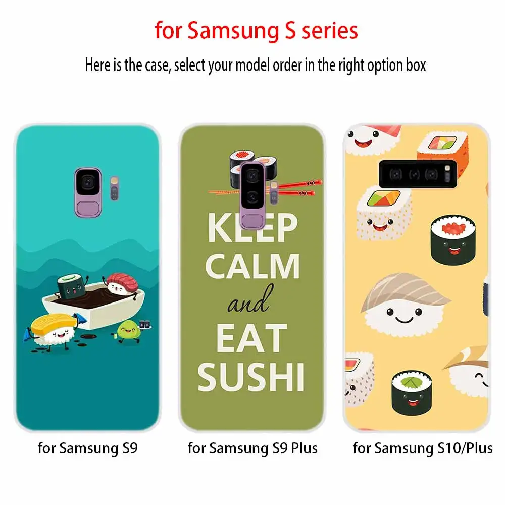 Чехол для телефона с узором Samsung Galaxy S8 S9 S10 S20 S21 Plus чехол S10E S7 Edge Uitra keep calm eat суши |