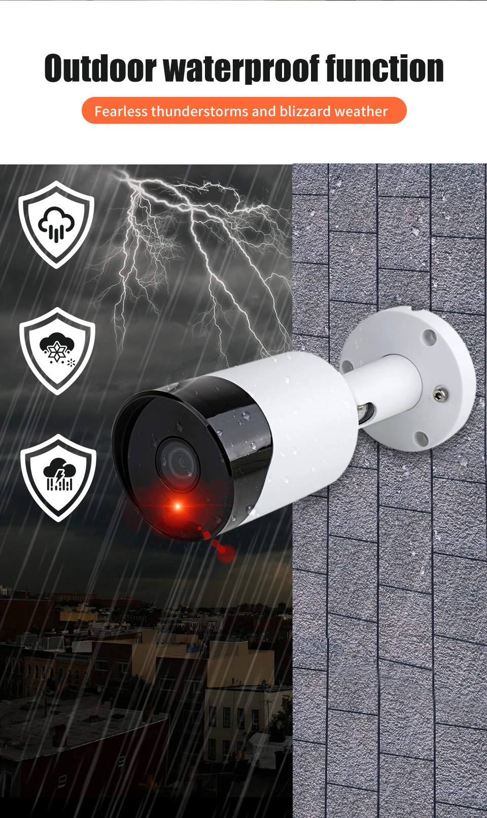HD 4.0MP аудио запись CCTV POE IP камера Открытый водонепроницаемый ИК P2P Onvif безопасности Наблюдения Пуля IP камера