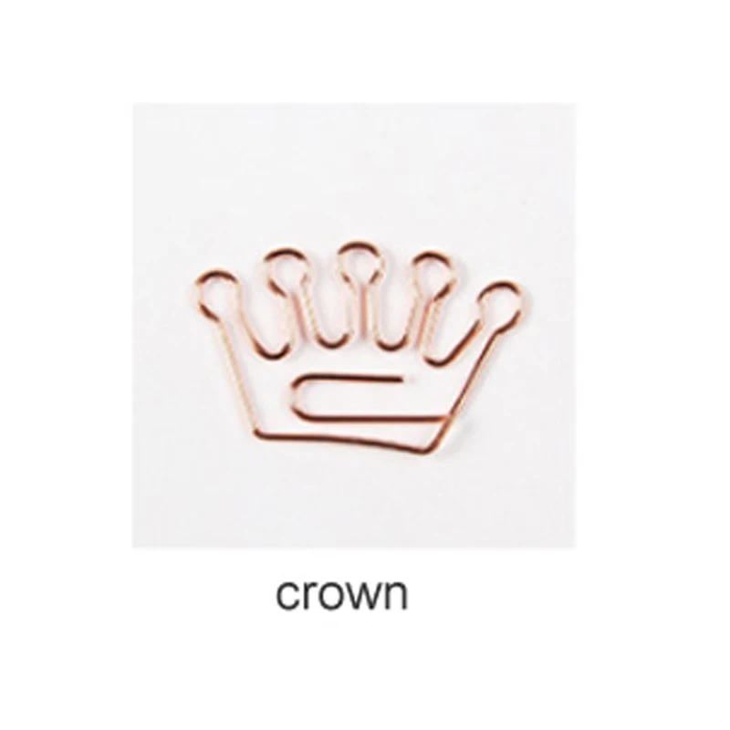 crown Металлические скоросшиватели для офиса, школы, металлические скоросшиватели, розовое золото, инструмент для скрапбукинга, различные формы, милые закладки, скрепки для бумаги, инструменты для планировщика - Цвет: crown
