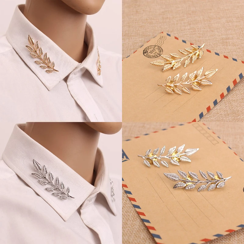 1 пара брошь в виде ветки пшеницы|pin collar|gold collar pinpin pin |