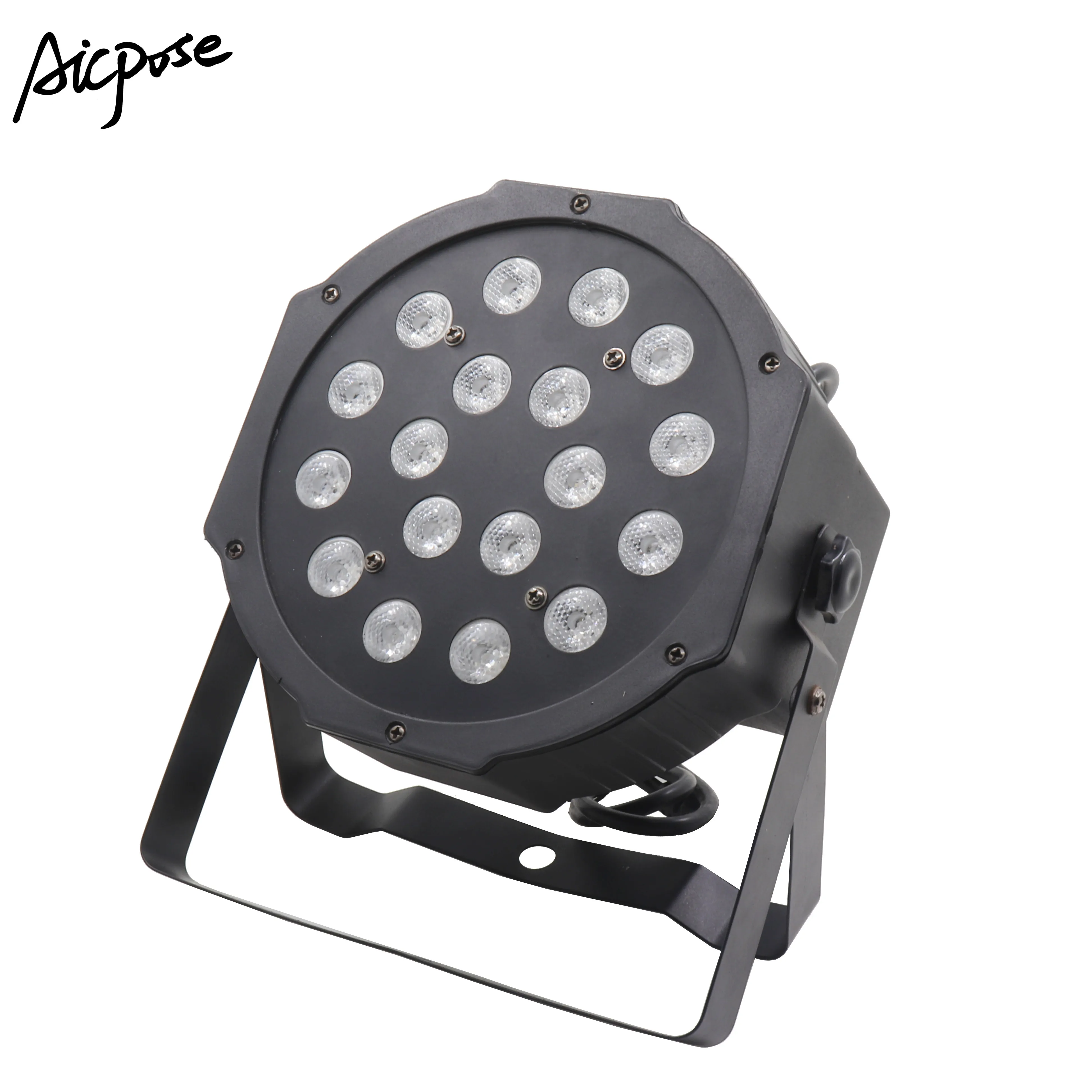 Цветные светодиодные лампы Par 18x3 Вт RGB плоский par с dmx512 управлением