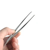 100 pcs medical stainless steel tweezers thick round anti skid toothed forceps clip with high precision 12 5cm4 92