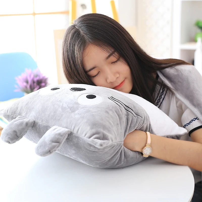 Мультяшное одеяло Totoro с кондиционированием воздуха вставленная ручная Подушка