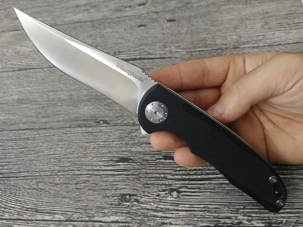 Фирма JohnnyJamie, Persici 1010B, Черная Ручка G10, D2, стальное лезвие, шарикоподшипник, складной нож для выживания, кемпинга, тактические инструменты