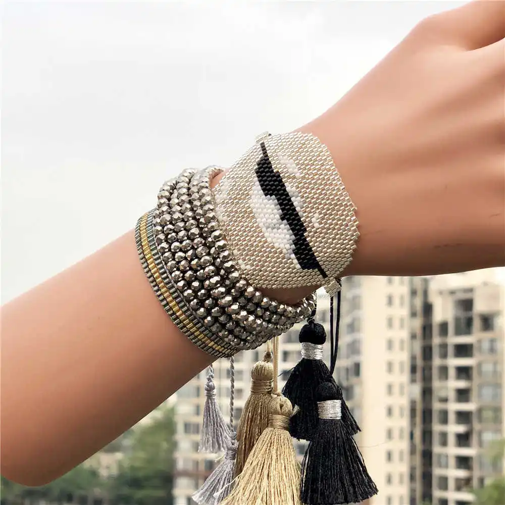 Go2boho Miyuki Delica браслет сексуальный браслет в форме губ женские ювелирные изделия Insta модные браслеты Bileklik серебряный кристалл бисерное плетение - Окраска металла: MI-S190014 MIYUKI