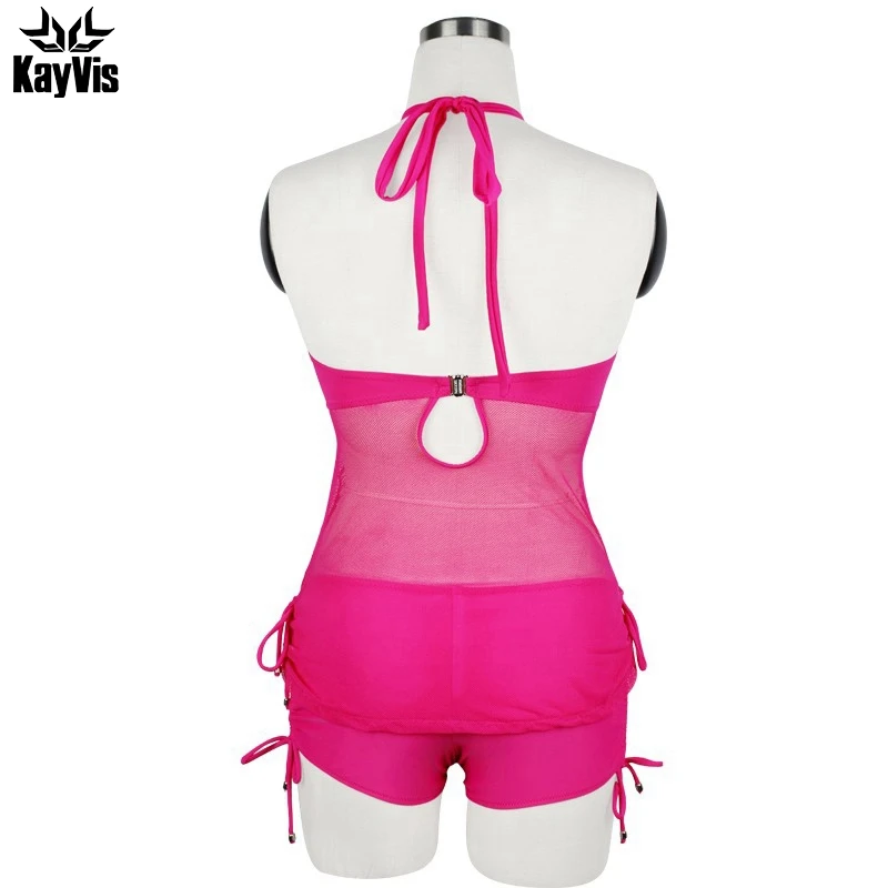 KayVis сексуальный костюм из двух предметов сетчатый танкини купальник для девочек