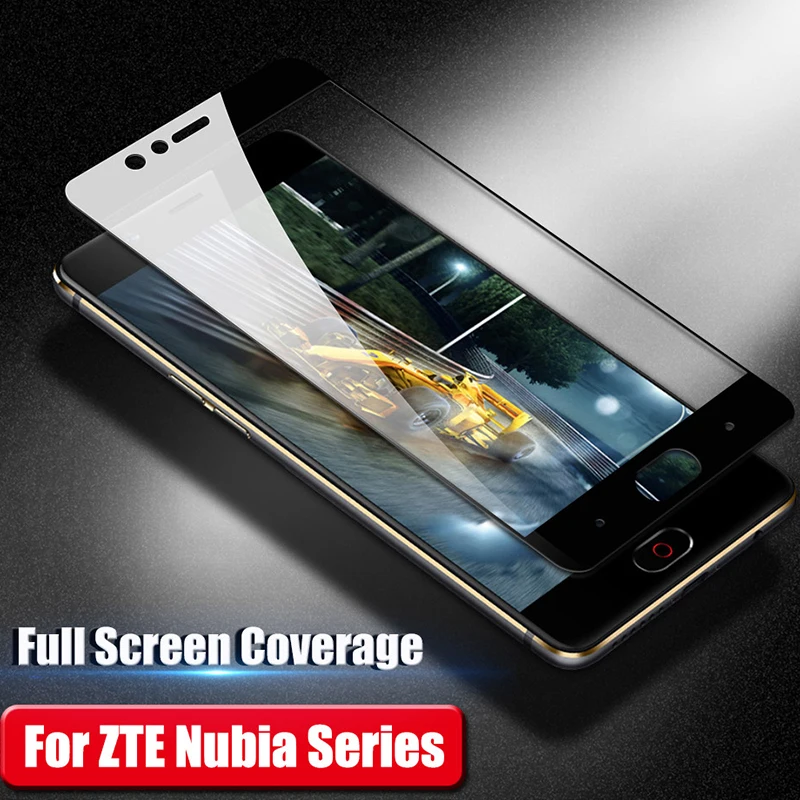 2.5D полное покрытие закаленное стекло для ZTE Blade V8 защита экрана Axon 7 nubia Z17 Mini S Z18 V18