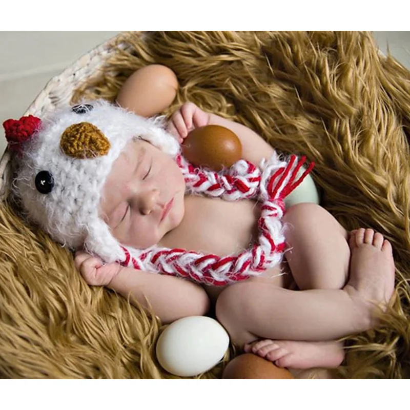 Милая шапка цыпленок для новорожденных реквизит фотосессии новорожденного