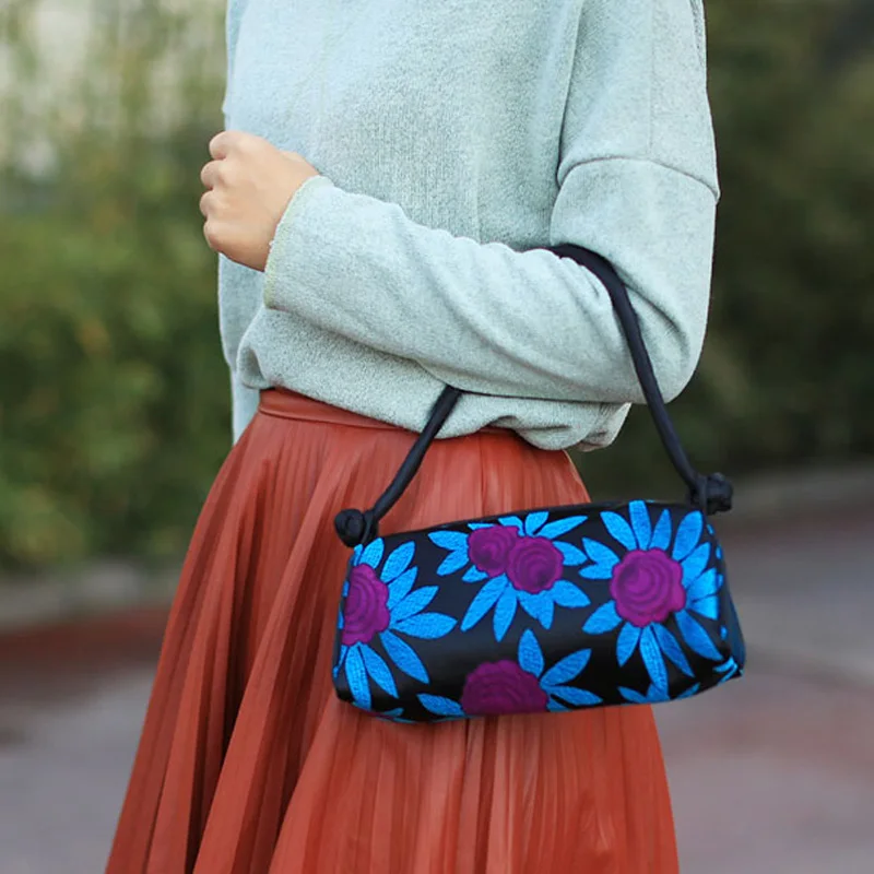 Новинка 2019 Сумка с вышитыми цветами красная сумка для невесты на молнии