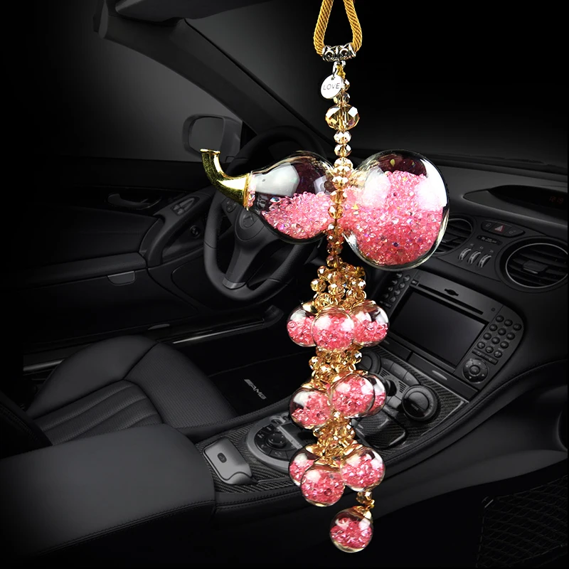 Bling glass Grourd Fillable с яркими стразами автомобильный Декор интерьера настенные вешалки 6 цветов DEC137
